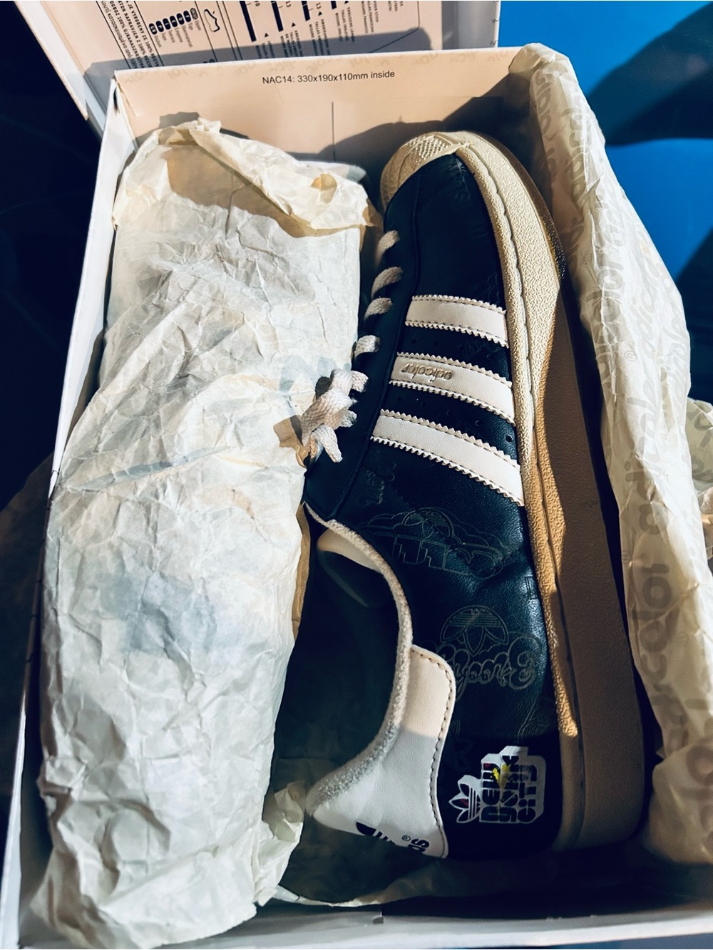 adidas Adicolor Black and White Men’s Low-Top Sneakers with Cream Sole
